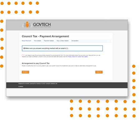 Web Forms | Revenues & Benefits | Govtech